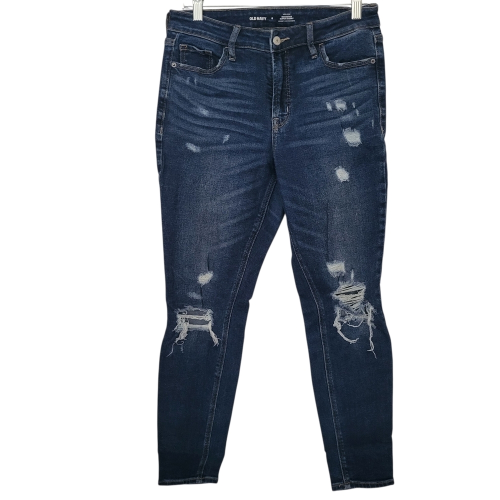 Old Navy distressed Rockstar Jeans Blue sz 8